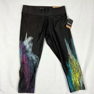 NEW Reebok Tight Fit Capri Pant Sz XS Electricity Multi-Color